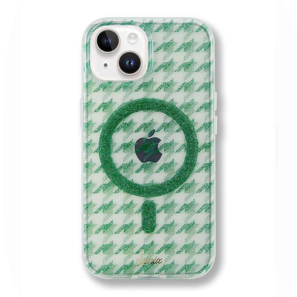 Sonix Happily Houndstooth Green Glitter Mag Safe IPhone 15,14, & 13 Case